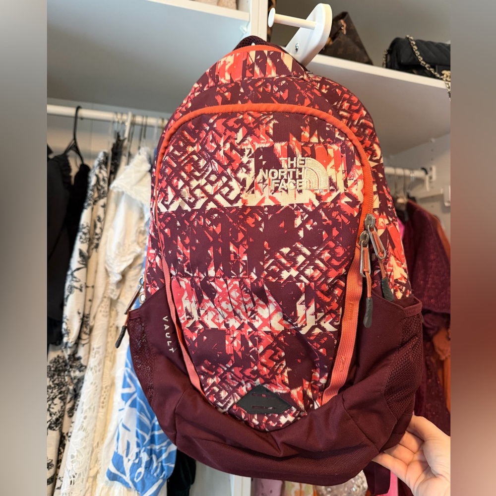 The North Face Burgundy and Red Backpack